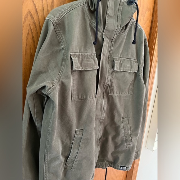 H&M Divided Men’s Designer Military Green Field Hooded Jacket (Men’s Medium) - Picture 2 of 10